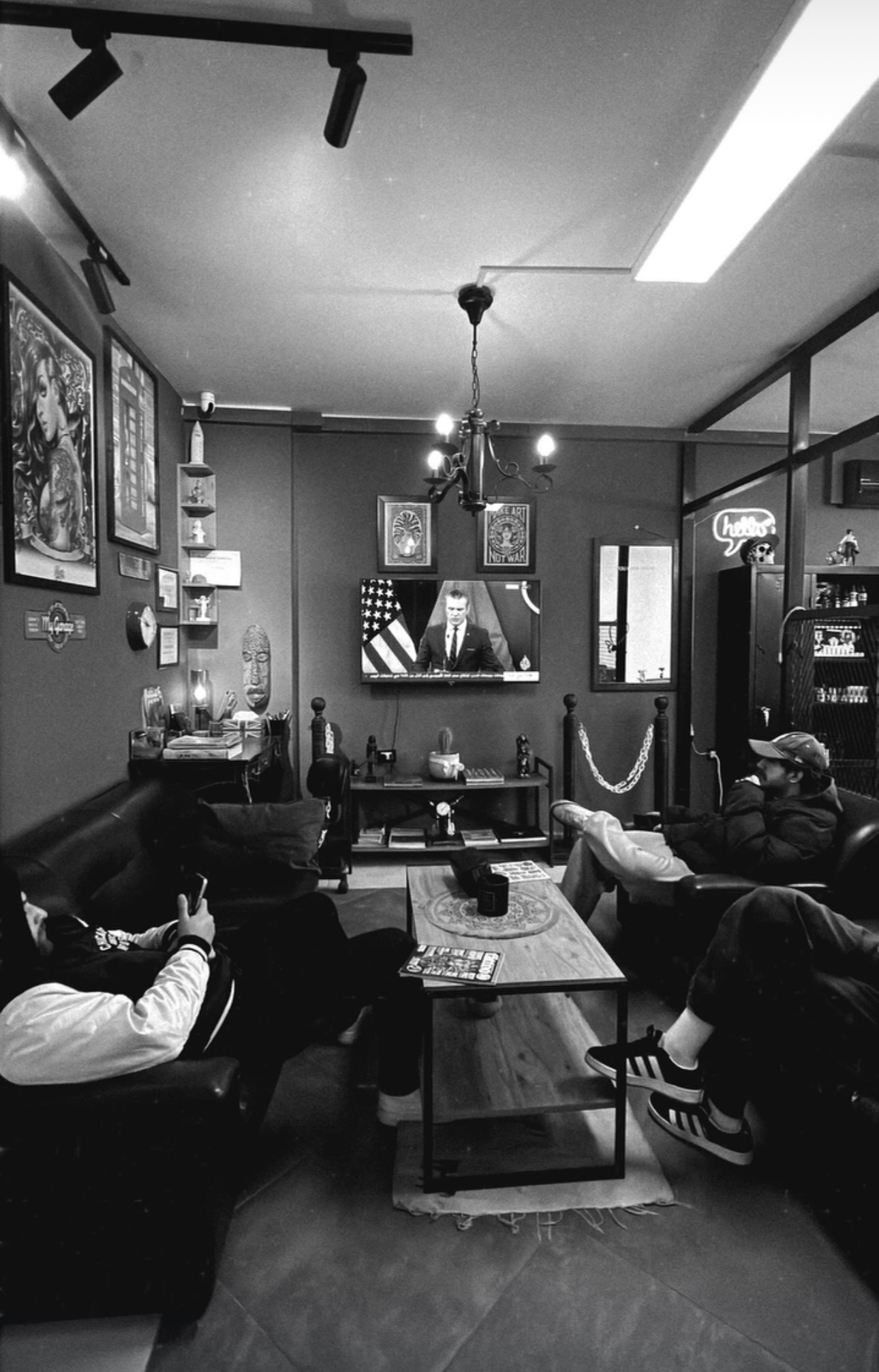 Inside the studio